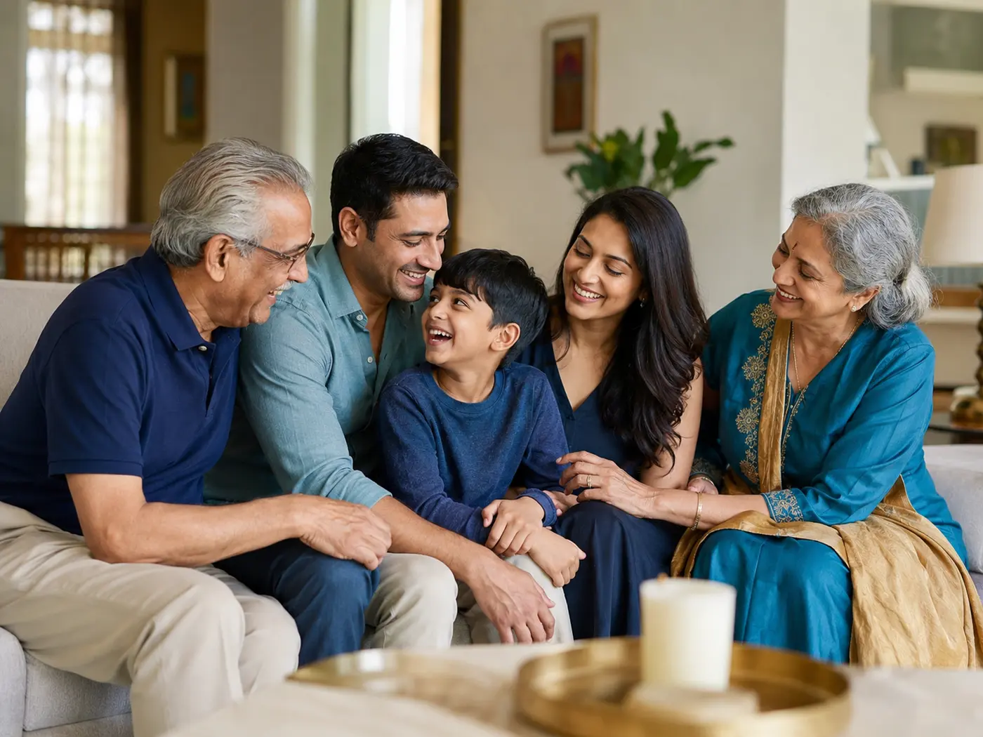 Indian family representing health protection